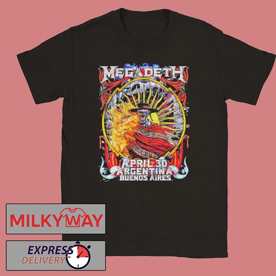 Megadeth Argentina 2026 Merch Tee At Buenos Aires On April 30 2026 Artwork By Blurryoso Cowboy shirt - T-Shirt, Sweatshirt, Hoodie