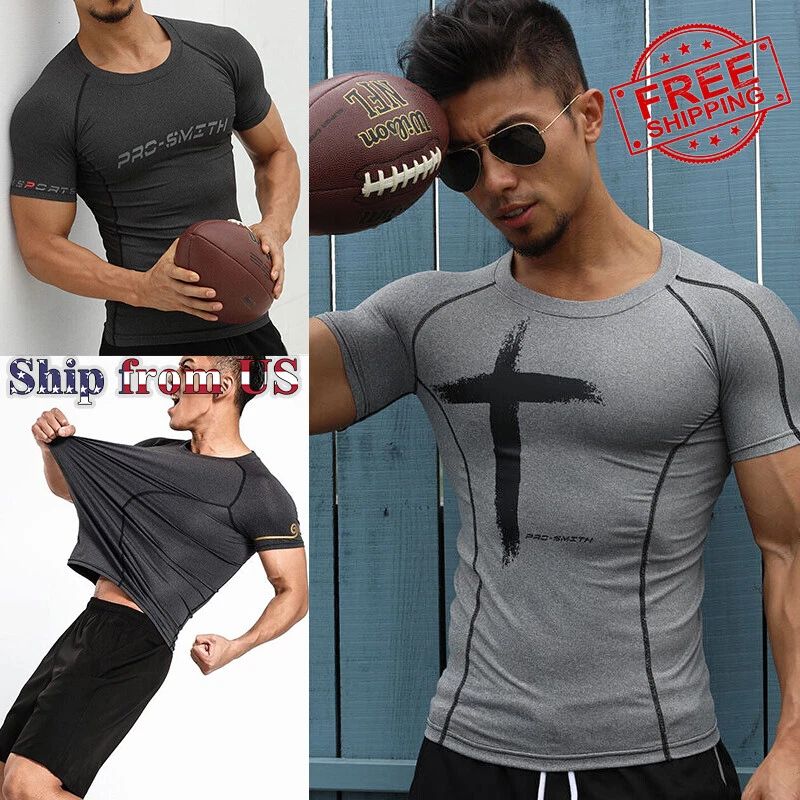 Men's Casual Tight Running Fitness Clothes High Elastic Breathable Tee T Shirt Unisex T-shirt, Sweatshirt, Hoodie, Long Sleeve Tee - T-Shirt, Sweatshirt, Hoodie