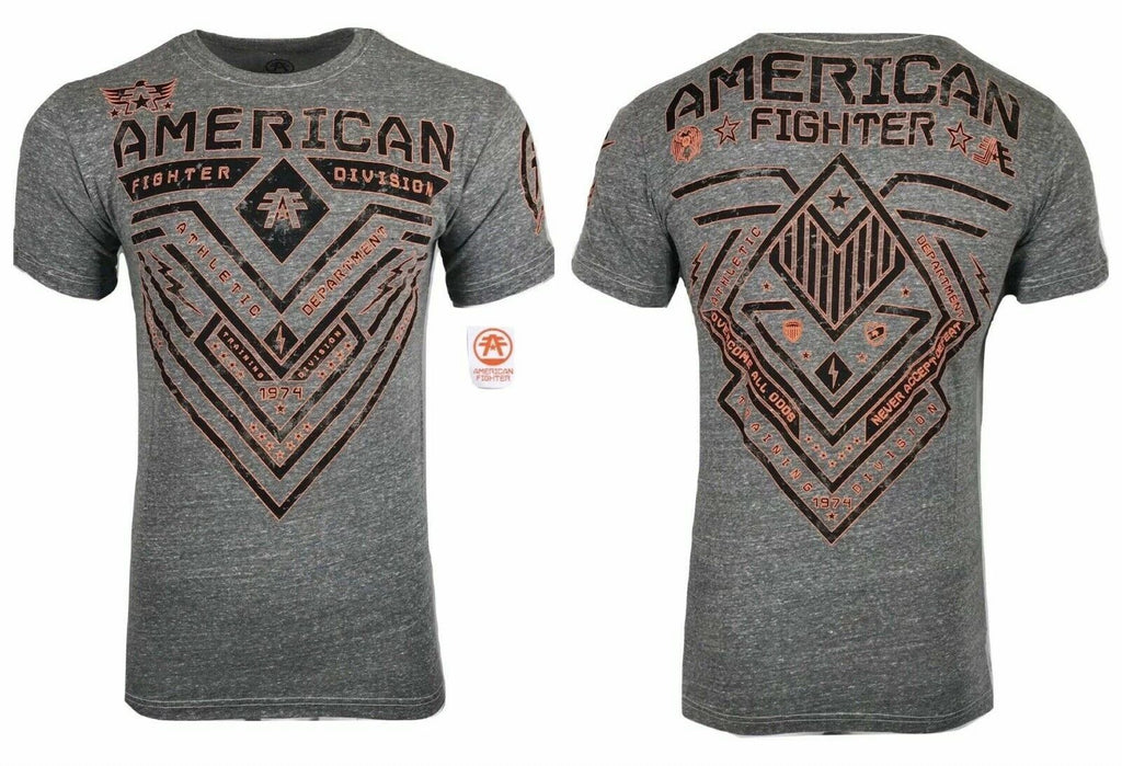 AMERICAN FIGHTER Mens T-Shirt CRYSTAL RIVER TB Premium Biker MMA Gray Gym 14 Unisex T-shirt, Sweatshirt, Hoodie, Long Sleeve Tee - T-Shirt, Sweatshirt, Hoodie