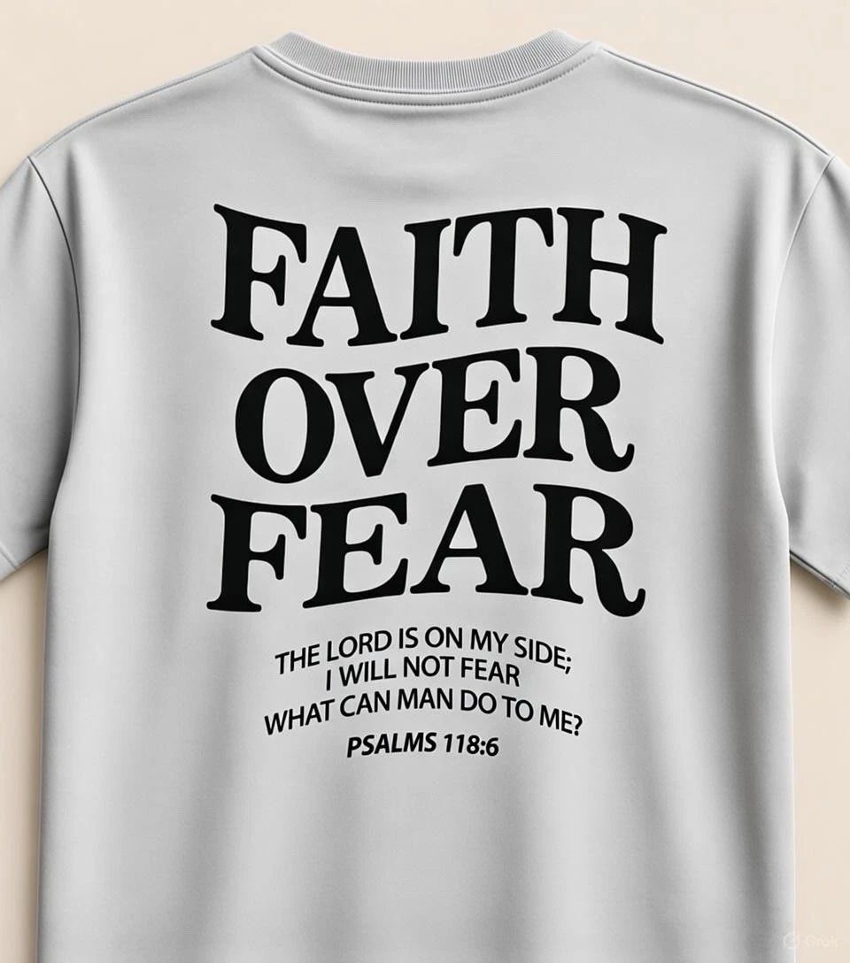 Faith Over Fear Christian Graphic T-Shirt Men's and Women's Trendy Cotton Tee Unisex T-shirt, Sweatshirt, Hoodie, Long Sleeve Tee - T-Shirt, Sweatshirt, Hoodie
