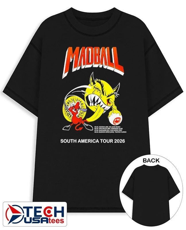 Madball South America 2026 Shows shirt Unisex T-shirt, Sweatshirt, Hoodie, Long Sleeve Tee - T-Shirt, Sweatshirt, Hoodie