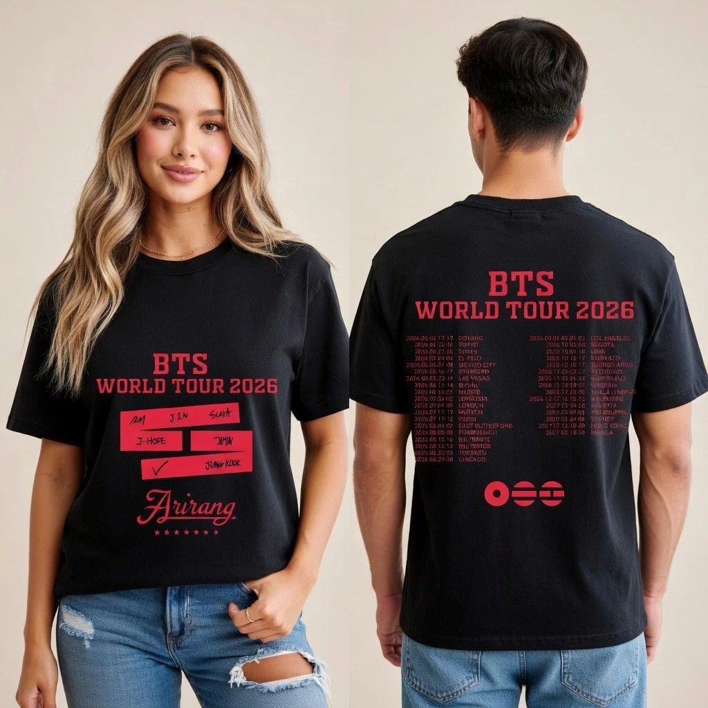 Global Kpop Boy Band Reunion 2026 Double Sided Concert Tee Fan Gift Shirt Unisex T-shirt, Sweatshirt, Hoodie, Long Sleeve Tee - T-Shirt, Sweatshirt, Hoodie