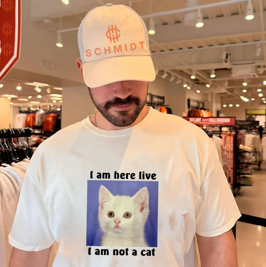 I am here live I Am Not A Cat shirt Unisex T-shirt, Sweatshirt, Hoodie, Long Sleeve Tee - T-Shirt, Sweatshirt, Hoodie
