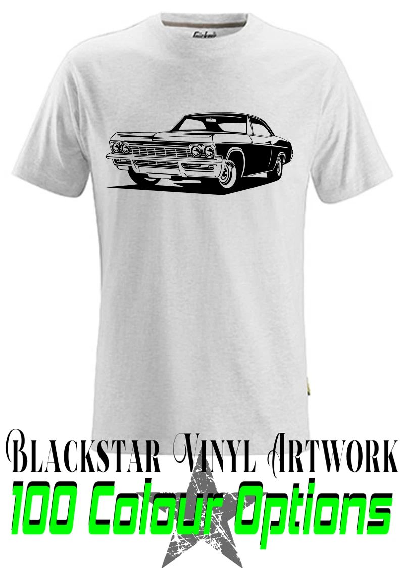 65 CHEVY IMPALA SUPERNATURAL CUSTOM  T SHIRT MENS 100% COTTON FRUIT OF THE LOOM. Unisex T-shirt, Sweatshirt, Hoodie, Long Sleeve Tee - T-Shirt, Sweatshirt, Hoodie