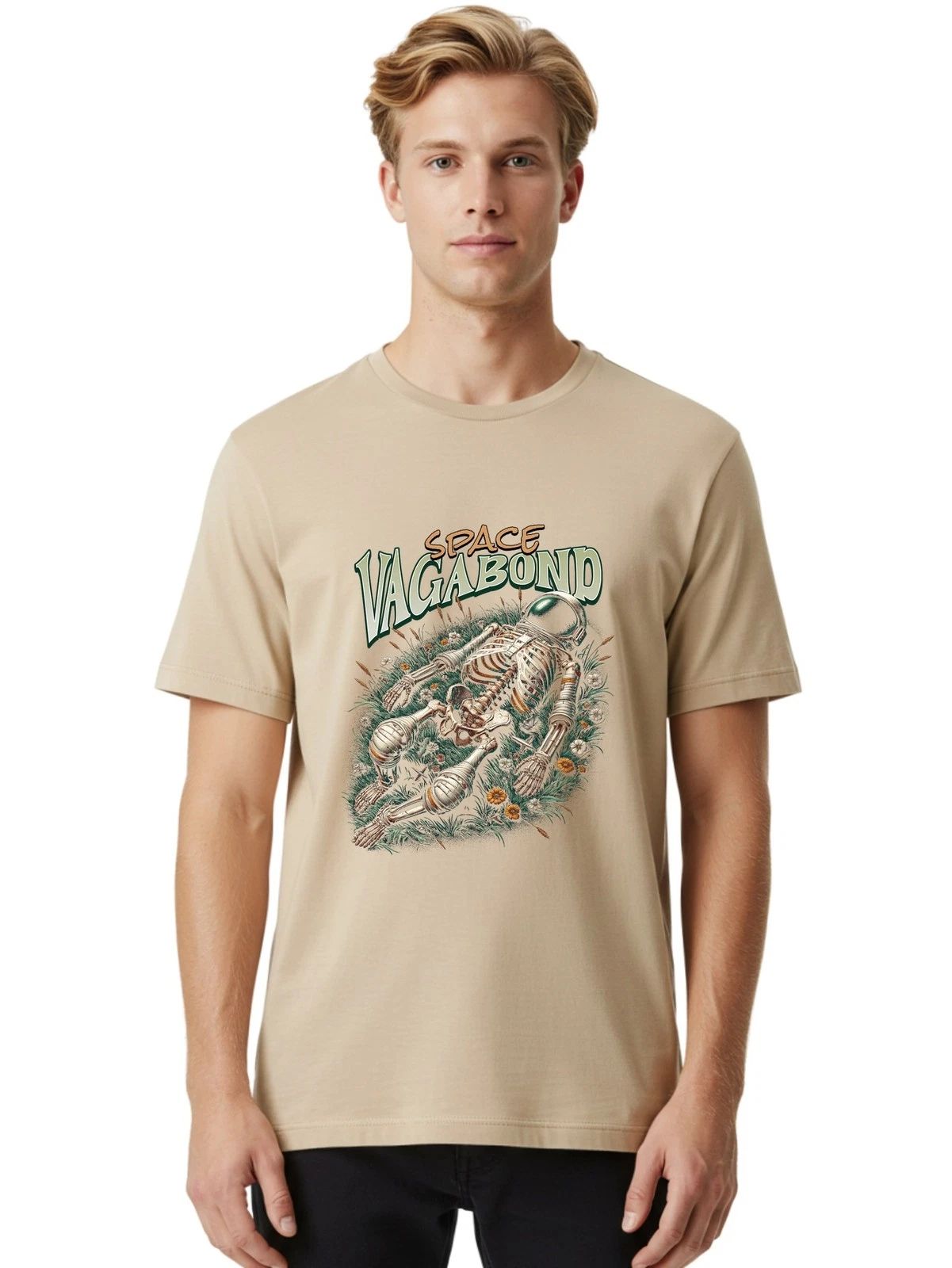 Space-Vagabond Mens Graphic Tee,100% Cotton,Casual Summer Wear Unisex T-shirt, Sweatshirt, Hoodie, Long Sleeve Tee - T-Shirt, Sweatshirt, Hoodie