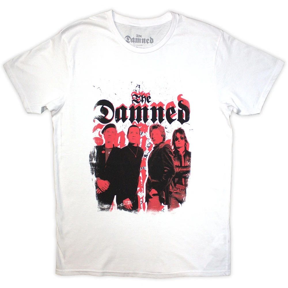 The Damned Repeat Logo Photo T-Shirt White New Unisex T-shirt, Sweatshirt, Hoodie, Long Sleeve Tee - T-Shirt, Sweatshirt, Hoodie