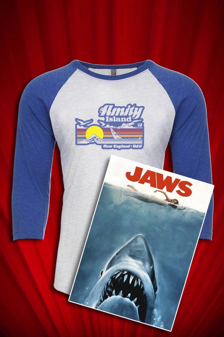Amity Island Vintage Tee SHIRT Jaws 1975 Unisex T-shirt, Sweatshirt, Hoodie, Long Sleeve Tee - T-Shirt, Sweatshirt, Hoodie