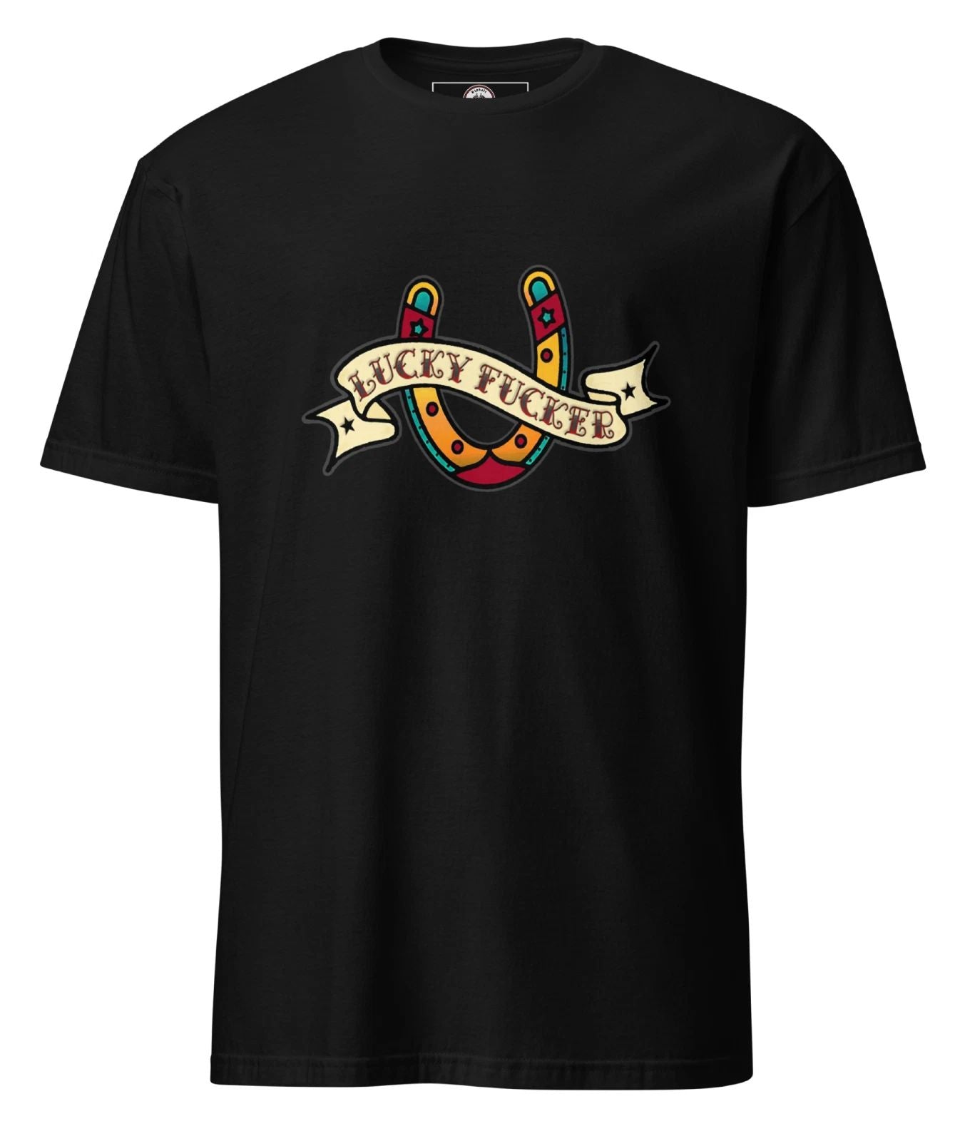 Lucky F*cker | Soft-Style T-Shirt | American Traditional Old Skool Tattoo Unisex T-shirt, Sweatshirt, Hoodie, Long Sleeve Tee - T-Shirt, Sweatshirt, Hoodie