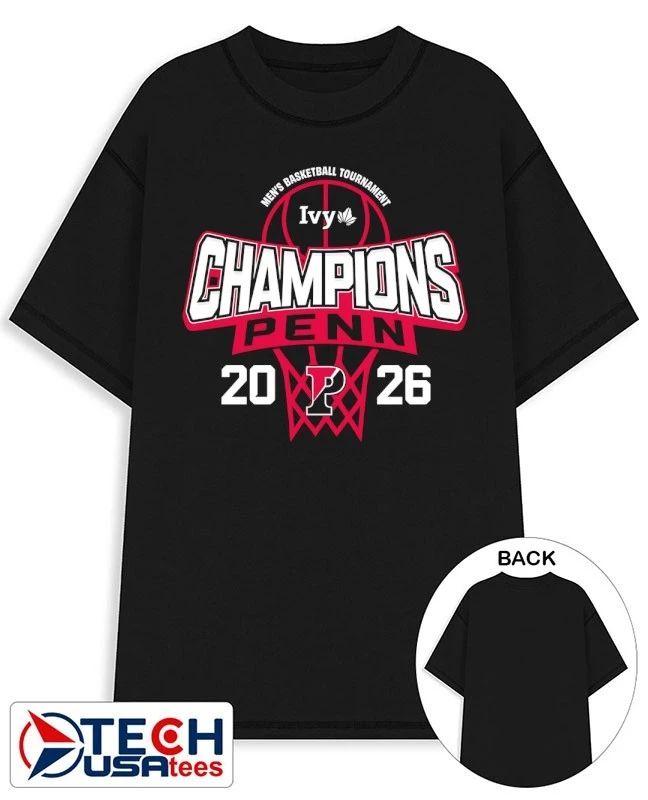 Pennsylvania Quakers 2026 Ivy League Mens Basketball Tournament Champions shirt Unisex T-shirt, Sweatshirt, Hoodie, Long Sleeve Tee - T-Shirt, Sweatshirt, Hoodie