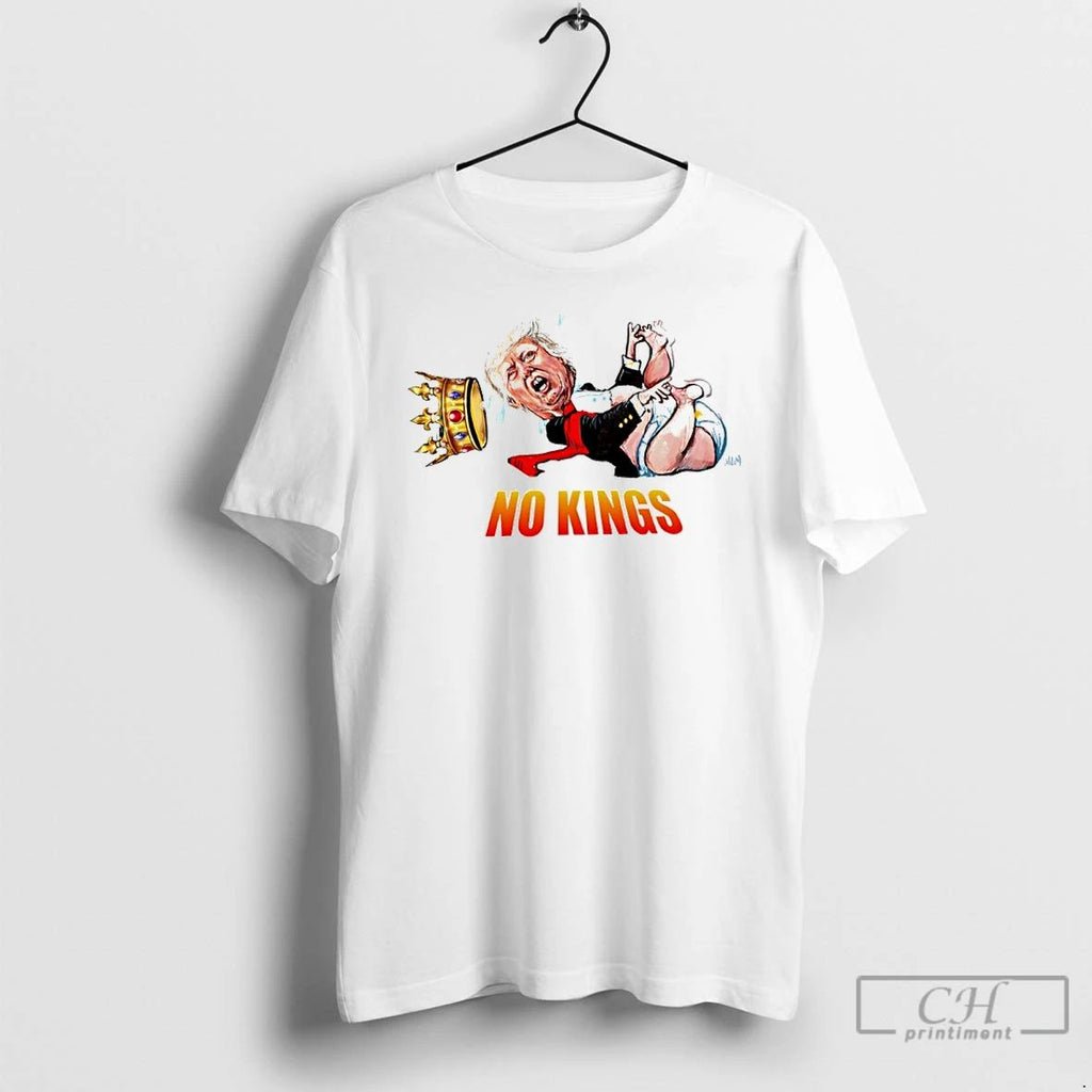 Classic Trump King Baby No Kings Caricature T Shirts Unisex T-shirt, Sweatshirt, Hoodie, Long Sleeve Tee - T-Shirt, Sweatshirt, Hoodie