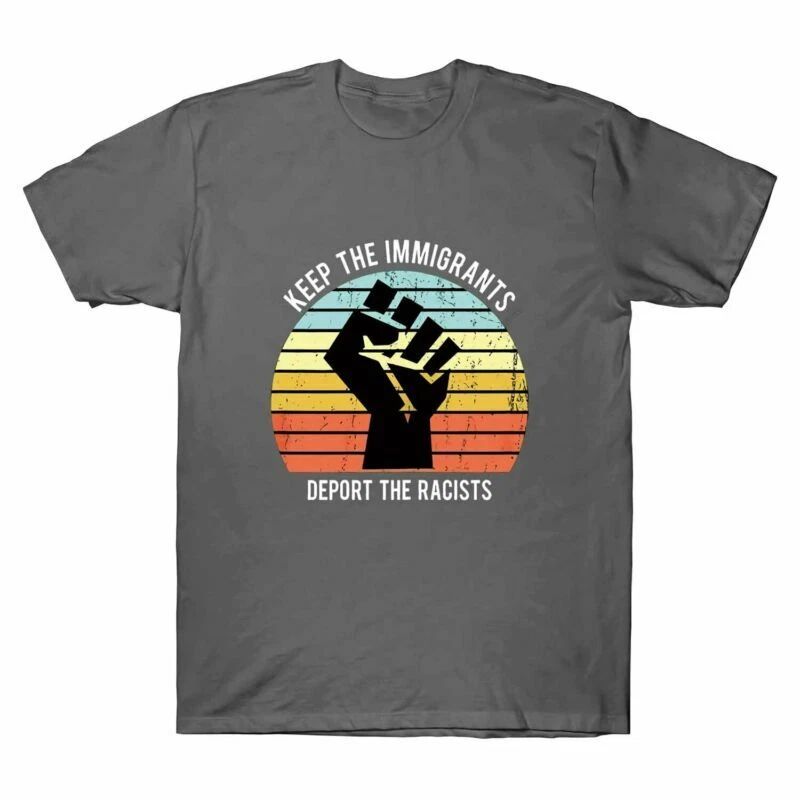 Sleeve Men's The Keep T-Shirt Racists Tee Deport Short The Immigrants Vintage Unisex T-shirt, Sweatshirt, Hoodie, Long Sleeve Tee - T-Shirt, Sweatshirt, Hoodie