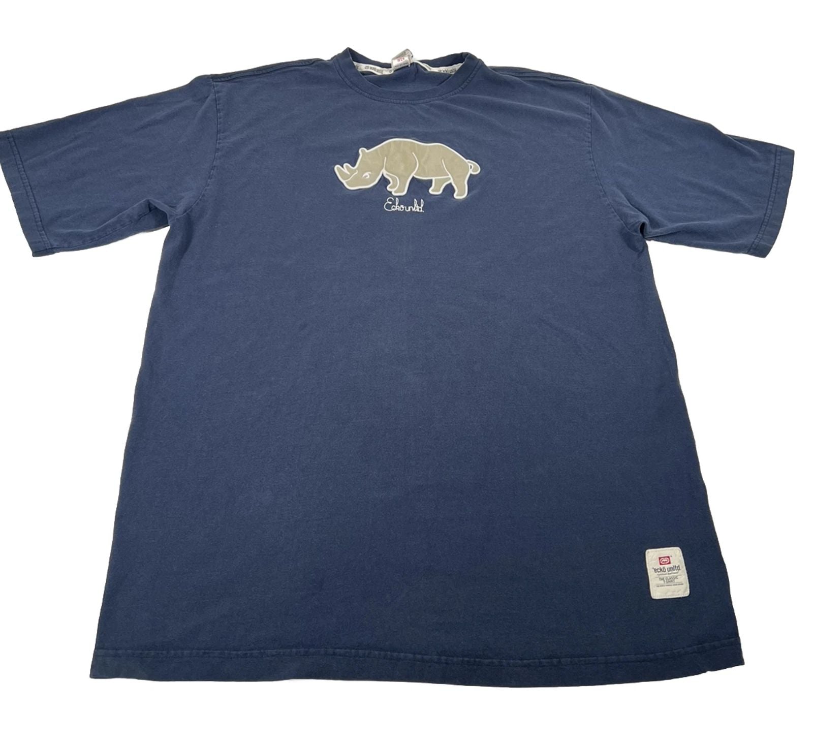 Ecko Unltd Y2K Street Fashion Classic T Shirt  Blue Short Sleeve Rhino Size 2XL Unisex T-shirt, Sweatshirt, Hoodie, Long Sleeve Tee - T-Shirt, Sweatshirt, Hoodie