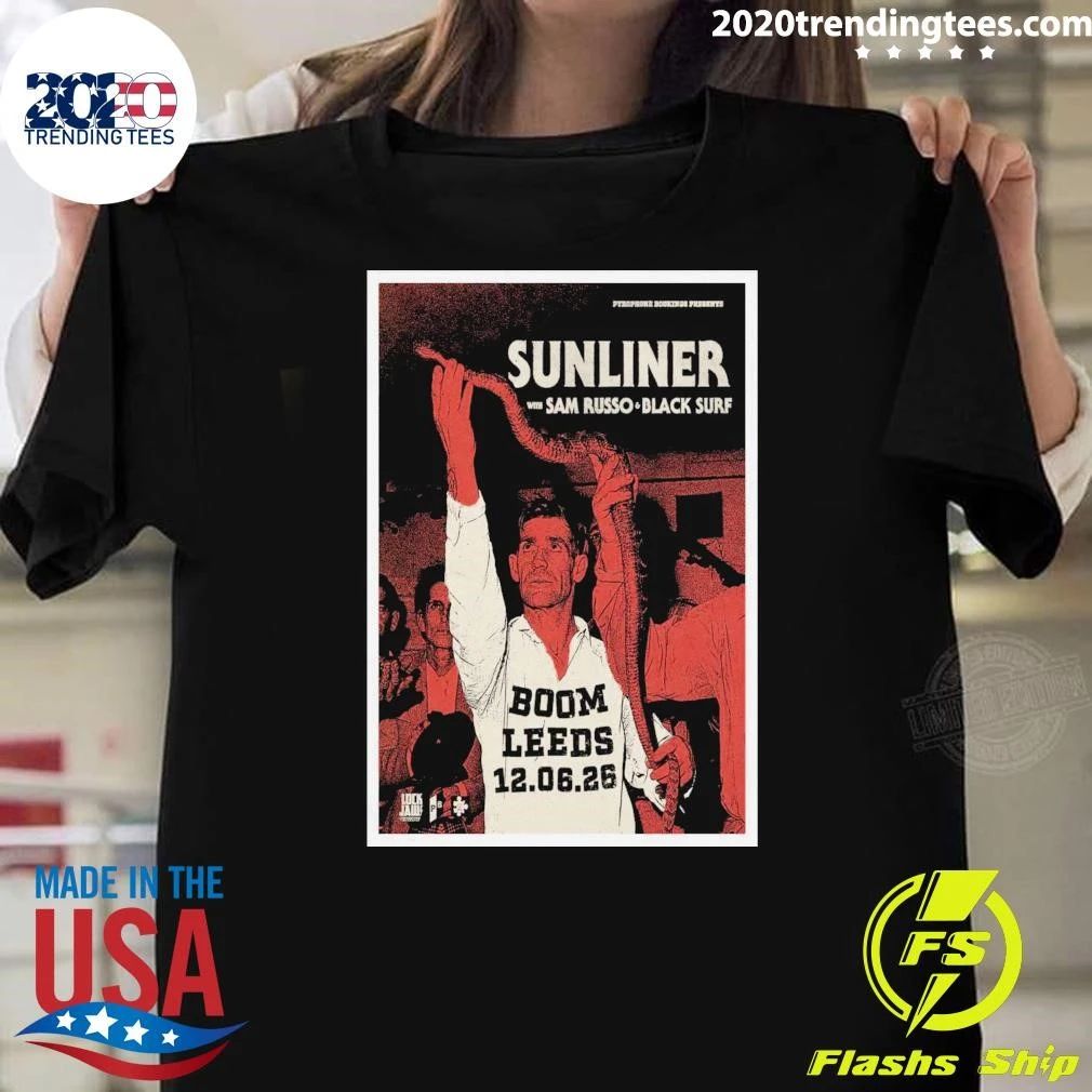 Sunliner Boom Leeds June 12 2026 Poster Shirt Unisex T-shirt, Sweatshirt, Hoodie, Long Sleeve Tee - T-Shirt, Sweatshirt, Hoodie