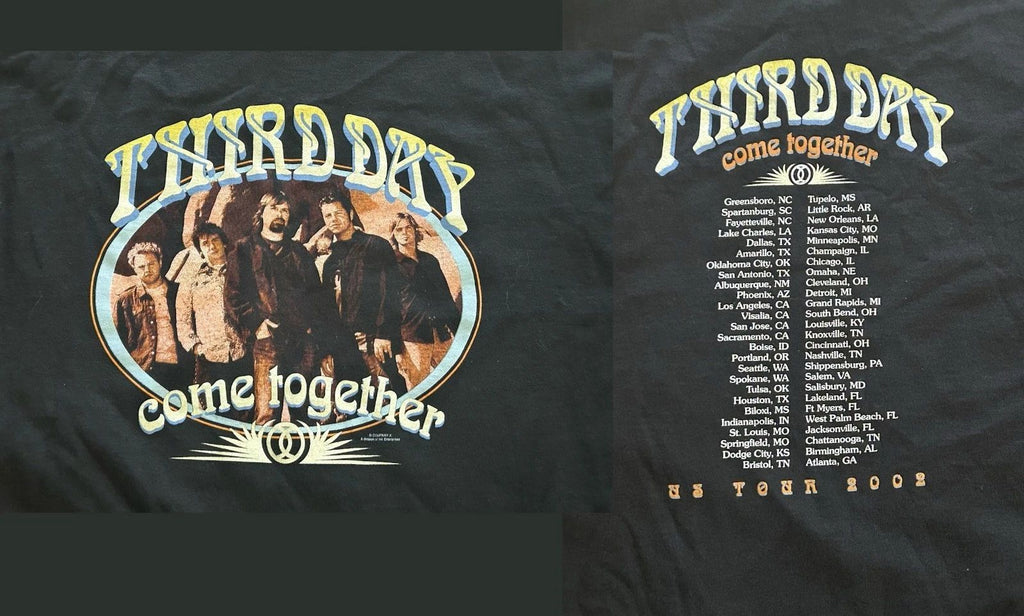 2 Sides Third Day Come Together US 2002 Tour Shirt Black Unisex S-5XL EM1402 Unisex T-shirt, Sweatshirt, Hoodie, Long Sleeve Tee - T-Shirt, Sweatshirt, Hoodie