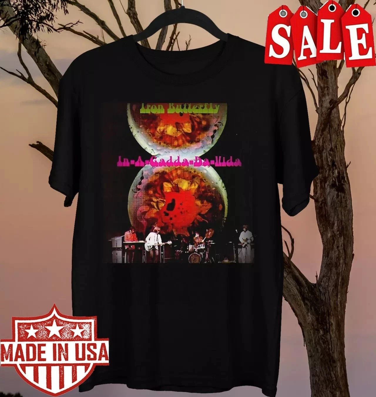 SALE!!! Iron Butterfly In A Gadda Da Vida Unisex T-Shirt All Size Unisex T-shirt, Sweatshirt, Hoodie, Long Sleeve Tee - T-Shirt, Sweatshirt, Hoodie