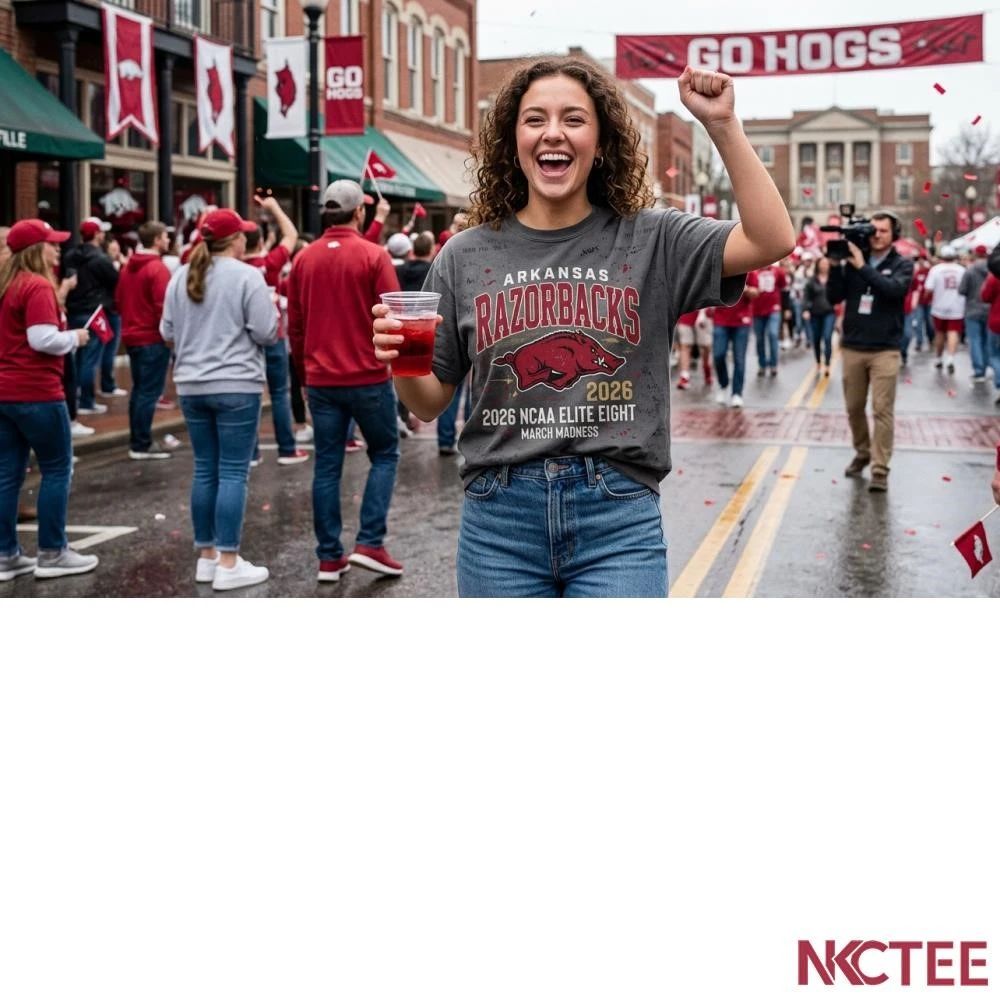 NKCtees 2026 NCAA Tournament Elite Eight Arkansas Razorbacks basketball shirt Unisex T-shirt, Sweatshirt, Hoodie, Long Sleeve Tee - T-Shirt, Sweatshirt, Hoodie