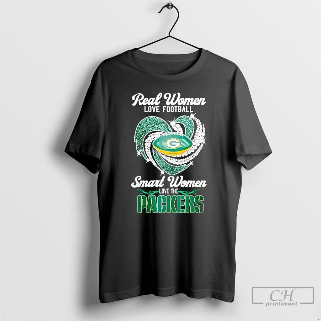 Classic Real Women Love Football Smart Women Love The Green Bay Packers T Shirts Unisex T-shirt, Sweatshirt, Hoodie, Long Sleeve Tee - T-Shirt, Sweatshirt, Hoodie