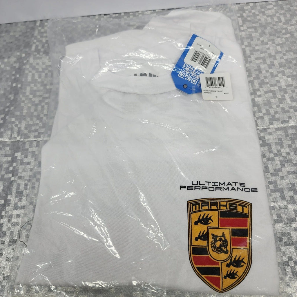NWT MARKET T Shirt Ultimate Badge Porsche Style Tee White Medium Chinatown Unisex T-shirt, Sweatshirt, Hoodie, Long Sleeve Tee - T-Shirt, Sweatshirt, Hoodie