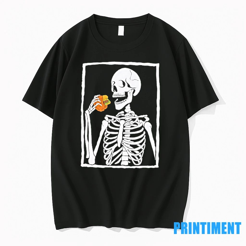 Skeleton Eating Hamburger Tshirts Sweater Unisex T-shirt, Sweatshirt, Hoodie, Long Sleeve Tee - T-Shirt, Sweatshirt, Hoodie