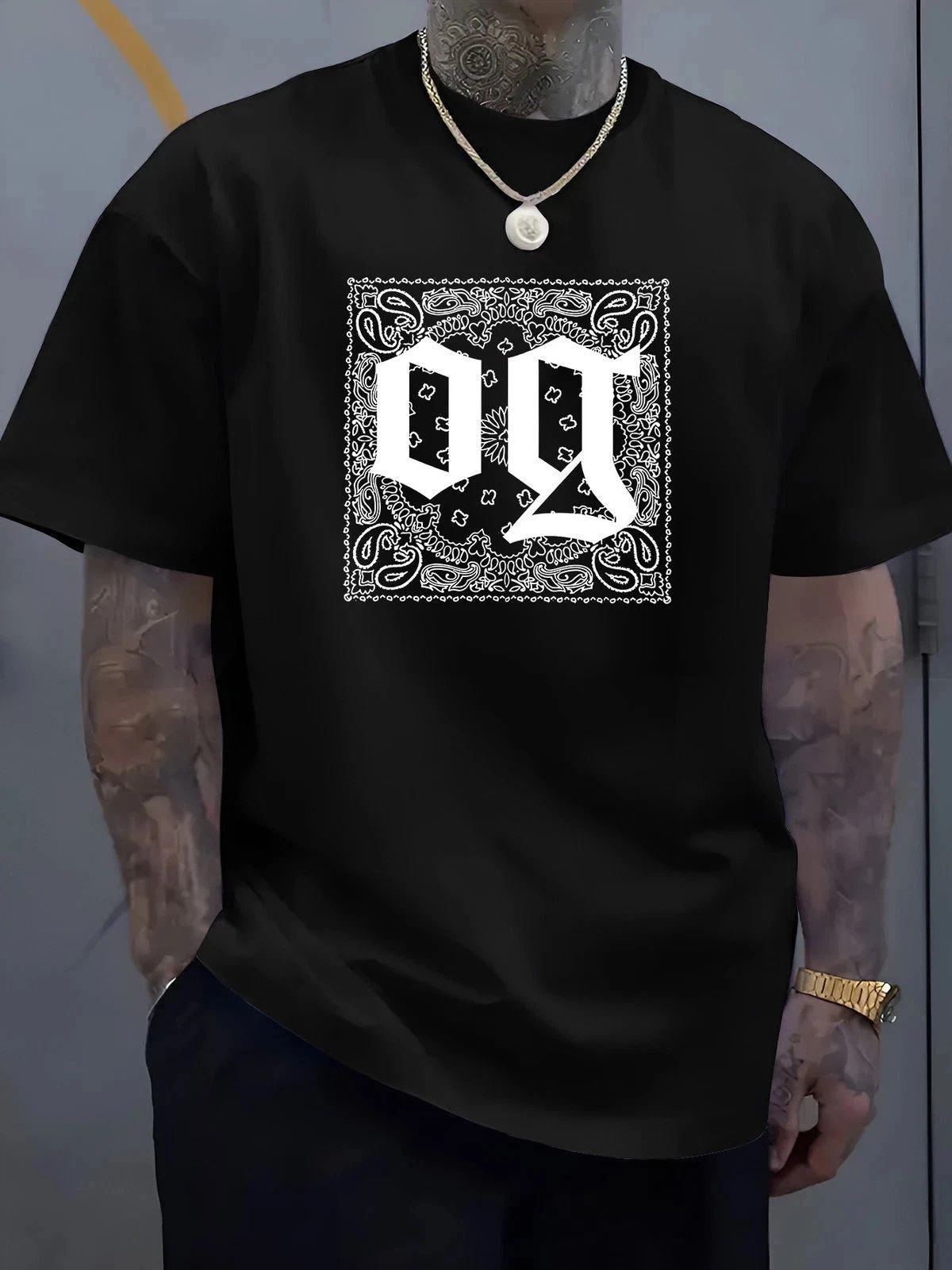 Men's OG Bandana Graphic T-Shirt Streetwear Casual Crew Neck Tee Unisex T-shirt, Sweatshirt, Hoodie, Long Sleeve Tee - T-Shirt, Sweatshirt, Hoodie