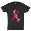 Butterflies Pink Ribbon V-Neck T-shirt Breast Cancer Awareness Hope Tee Unisex T-shirt, Sweatshirt, Hoodie, Long Sleeve Tee - T-Shirt, Sweatshirt, Hoodie