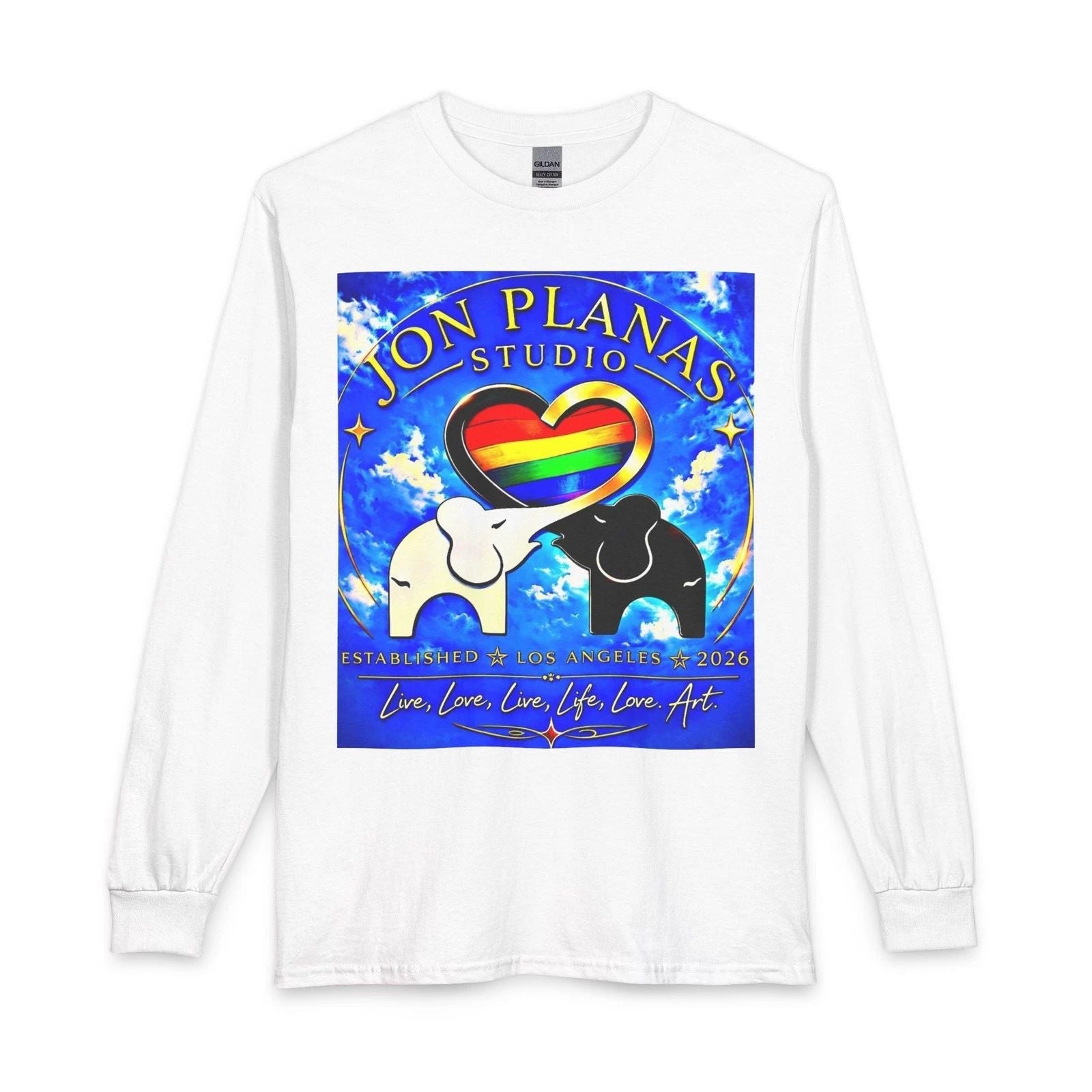Jon Planas Studio Rainbow Heart Long Sleeve Tee  Live, Love, Life Art Unisex T-shirt, Sweatshirt, Hoodie, Long Sleeve Tee - T-Shirt, Sweatshirt, Hoodie