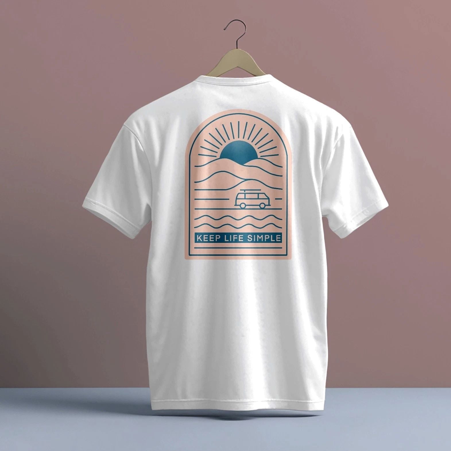 KEEP LIFE SIMPLE LIGHT PINK DESIGN HIGH QUALITY HEAVY COTTON T-SHIRT (UNISEX) Unisex T-shirt, Sweatshirt, Hoodie, Long Sleeve Tee - T-Shirt, Sweatshirt, Hoodie
