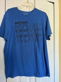 Men's~MICHAEL KORS~Blue~100%Cotton~Silver Tone Logo T-Short Size L~NICE~ Unisex T-shirt, Sweatshirt, Hoodie, Long Sleeve Tee - T-Shirt, Sweatshirt, Hoodie