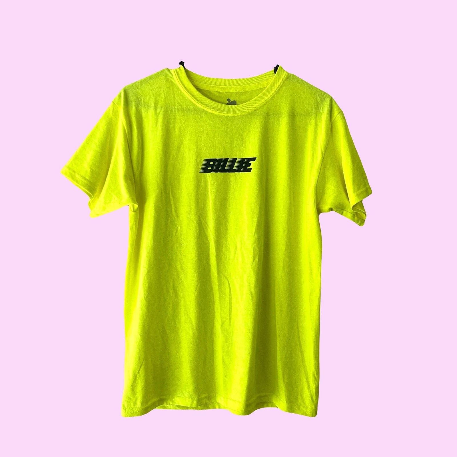 Billie Eilish Neon Fluorescent Yellow Simple Logo Band T Shirt Unisex Size XS Unisex T-shirt, Sweatshirt, Hoodie, Long Sleeve Tee - T-Shirt, Sweatshirt, Hoodie
