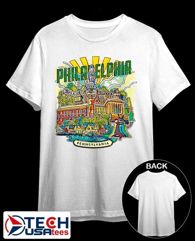 Philadelphia Pennsylvania landmarks shirt Unisex T-shirt, Sweatshirt, Hoodie, Long Sleeve Tee - T-Shirt, Sweatshirt, Hoodie