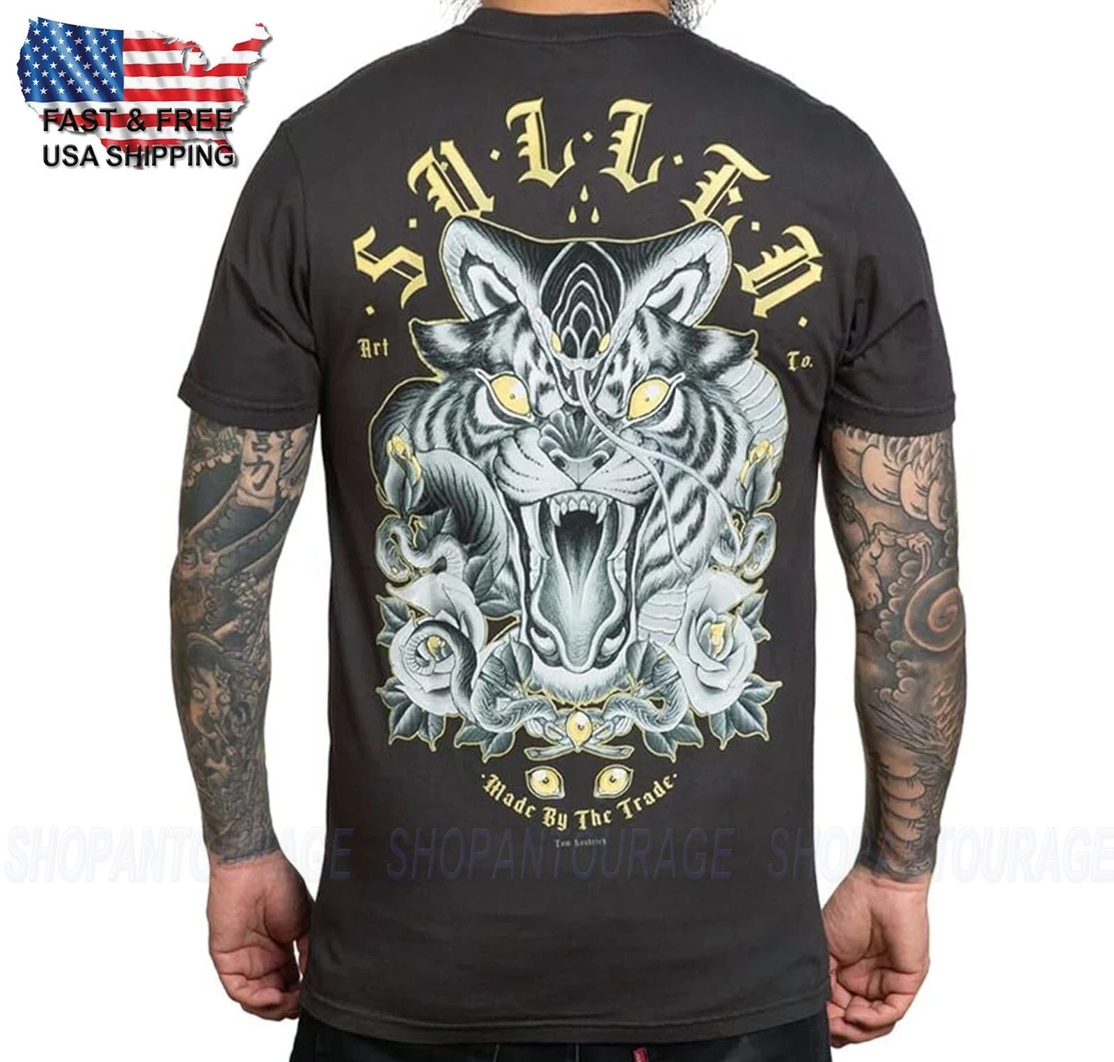 Sullen Art Collective Tiger Snake Premium SCM6322 Short Sleeve T-shirt For Men Unisex T-shirt, Sweatshirt, Hoodie, Long Sleeve Tee - T-Shirt, Sweatshirt, Hoodie