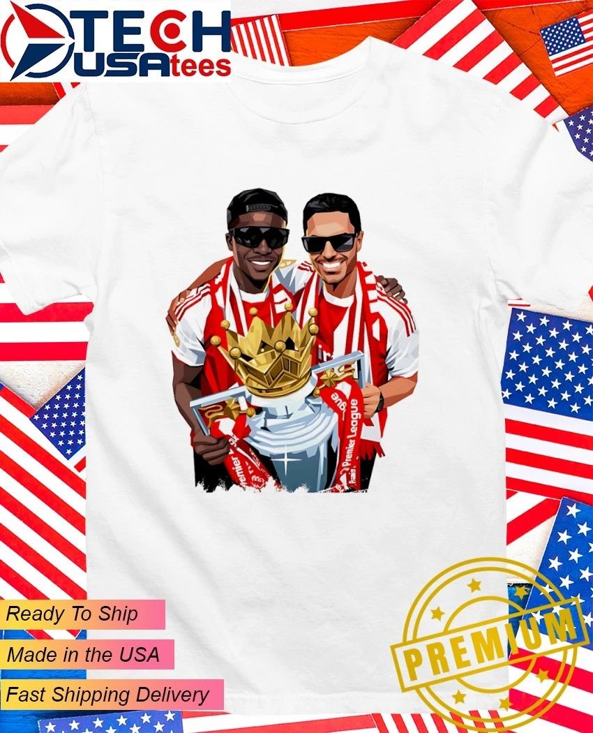 Saka and Areta Premier League Champions shirt Unisex T-shirt, Sweatshirt, Hoodie, Long Sleeve Tee - T-Shirt, Sweatshirt, Hoodie