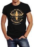 Neverless Men's Surfing Motif Vintage Effect Palm Beach California T-Shirt Unisex T-shirt, Sweatshirt, Hoodie, Long Sleeve Tee - T-Shirt, Sweatshirt, Hoodie