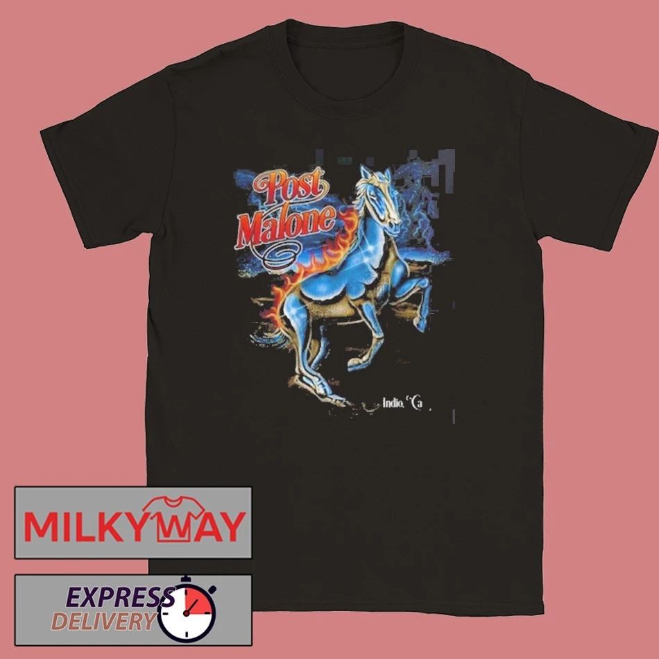 Post Malone Stagecoach 2026 Festival Indio California Merch On April 26 2026 The Lightning Horse T-Shirt - T-Shirt, Sweatshirt, Hoodie
