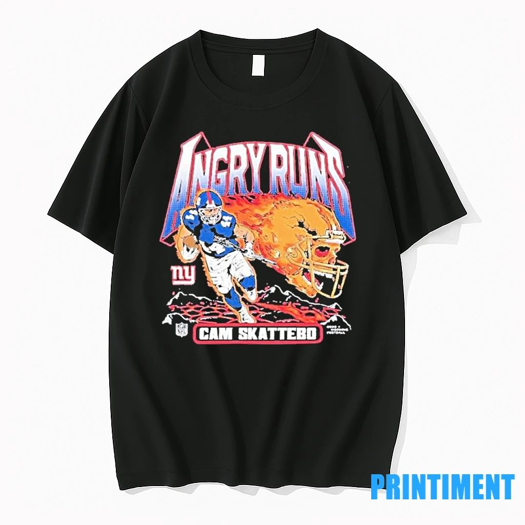 Angry Runs 2025 Giants Cam Skattebo Tshirts Sweater Unisex T-shirt, Sweatshirt, Hoodie, Long Sleeve Tee - T-Shirt, Sweatshirt, Hoodie