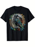 Men's Viking Raven Graphic T-Shirt - Odin's Midgard Thor Walhalla Design, Black Unisex T-shirt, Sweatshirt, Hoodie, Long Sleeve Tee - T-Shirt, Sweatshirt, Hoodie