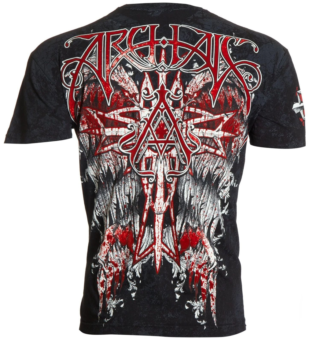 Archaic by Affliction Men's T-Shirt Carbon Wings Cross Biker Unisex T-shirt, Sweatshirt, Hoodie, Long Sleeve Tee - T-Shirt, Sweatshirt, Hoodie