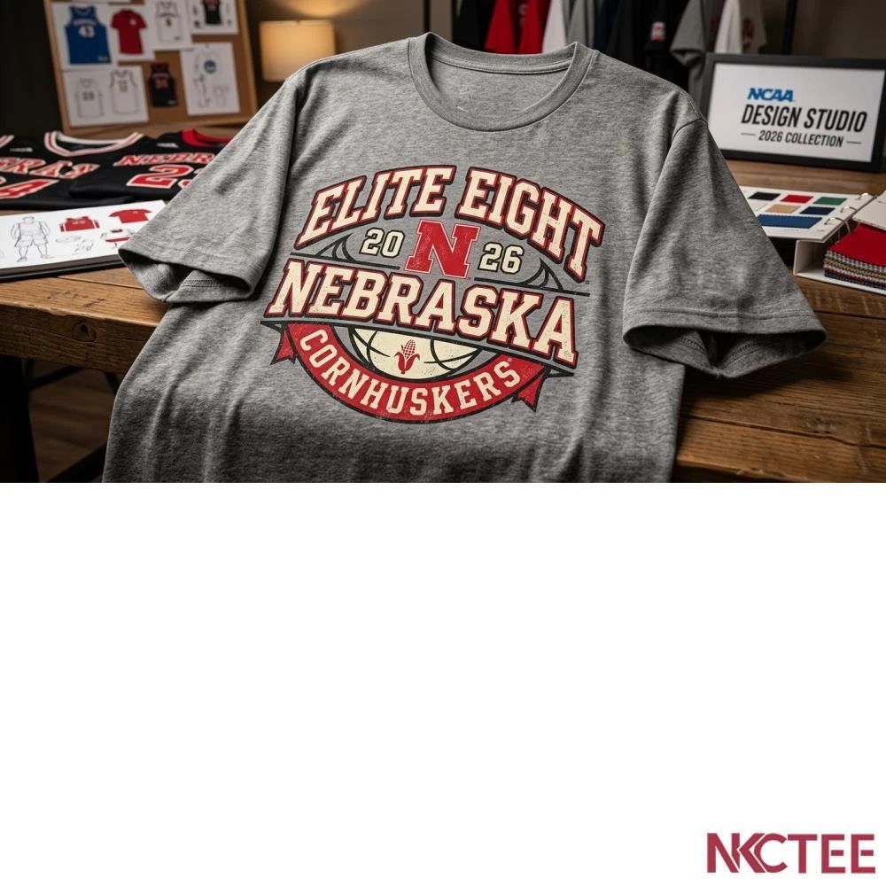 NKCtees 2026 NCAA Tournament Elite Eight Nebraska Cornhuskers basketball shirt Unisex T-shirt, Sweatshirt, Hoodie, Long Sleeve Tee - T-Shirt, Sweatshirt, Hoodie