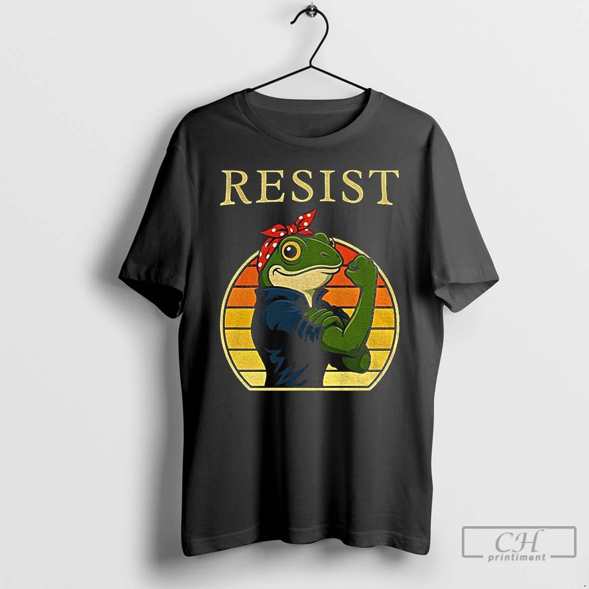 Classic Resist Frog Portland Rosie The Riveter Funny Political T Shirts Unisex T-shirt, Sweatshirt, Hoodie, Long Sleeve Tee - T-Shirt, Sweatshirt, Hoodie