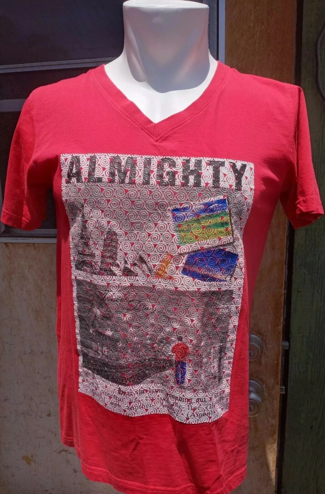 SQ Stay Trendy Limited Edition ALMIGHTY shirt Red small? Unique swirls religious Unisex T-shirt, Sweatshirt, Hoodie, Long Sleeve Tee - T-Shirt, Sweatshirt, Hoodie