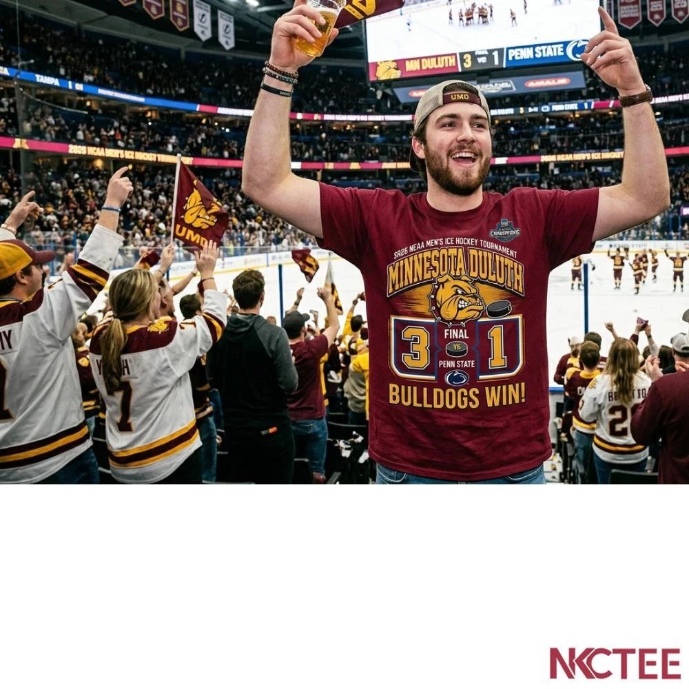 NKCtees 2026 Ncaa Mens Ice Hockey Tournament Minnesota Duluth Bulldogs 3 1 Penn State Nittany Lions shirt - T-Shirt, Sweatshirt, Hoodie
