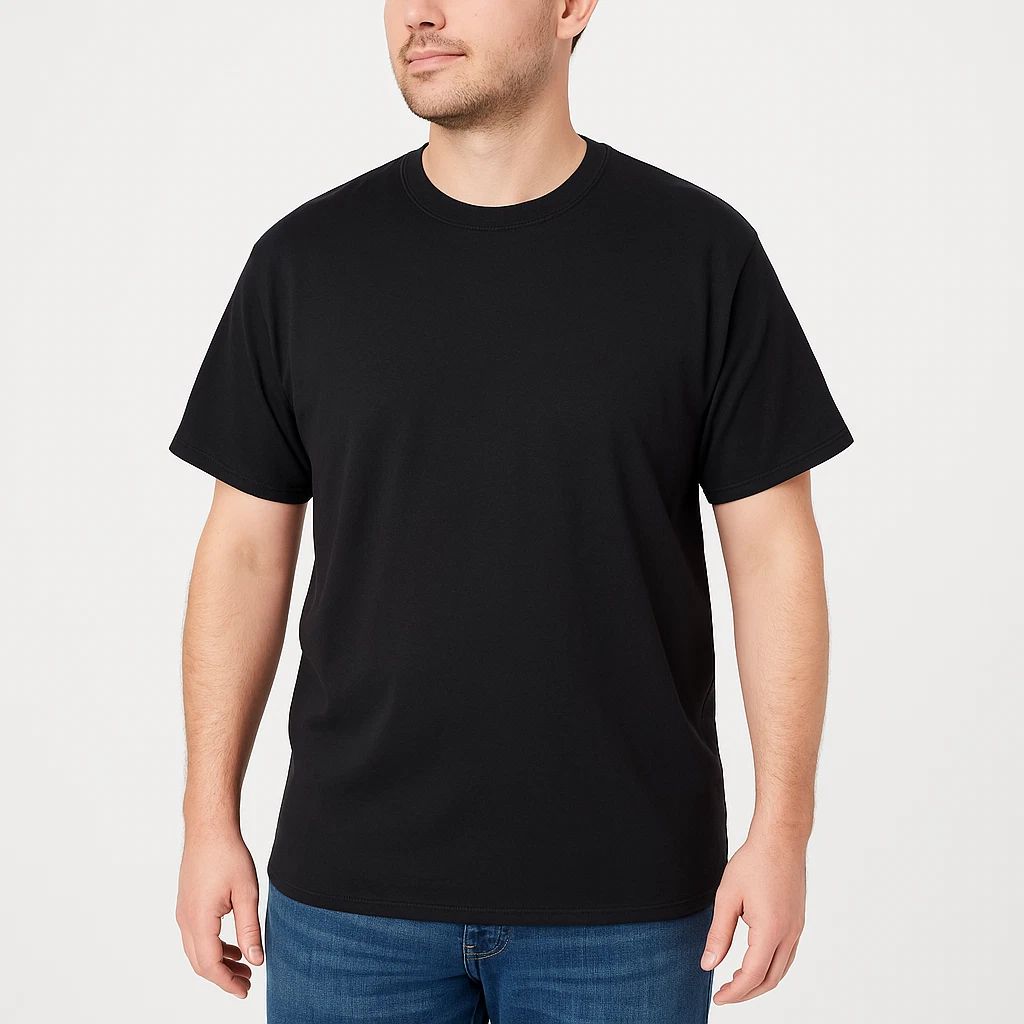 Classic Black T-shirt Mens 2XL 50-52 Crew Neck Short Sleeve Minimal Modern Fall Unisex T-shirt, Sweatshirt, Hoodie, Long Sleeve Tee - T-Shirt, Sweatshirt, Hoodie