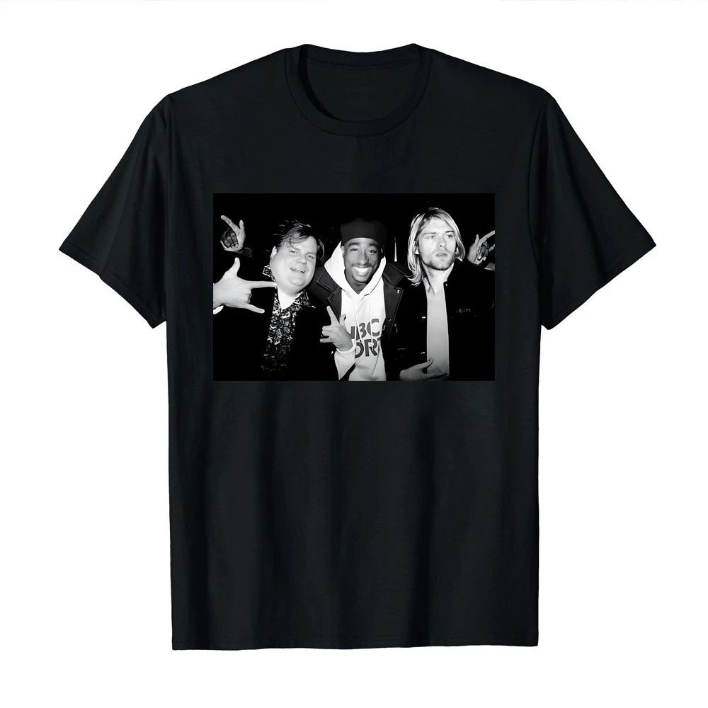 Chris farley, Tupac, Kurt cobain Black Shirt S-3XL Q32748 Unisex T-shirt, Sweatshirt, Hoodie, Long Sleeve Tee - T-Shirt, Sweatshirt, Hoodie