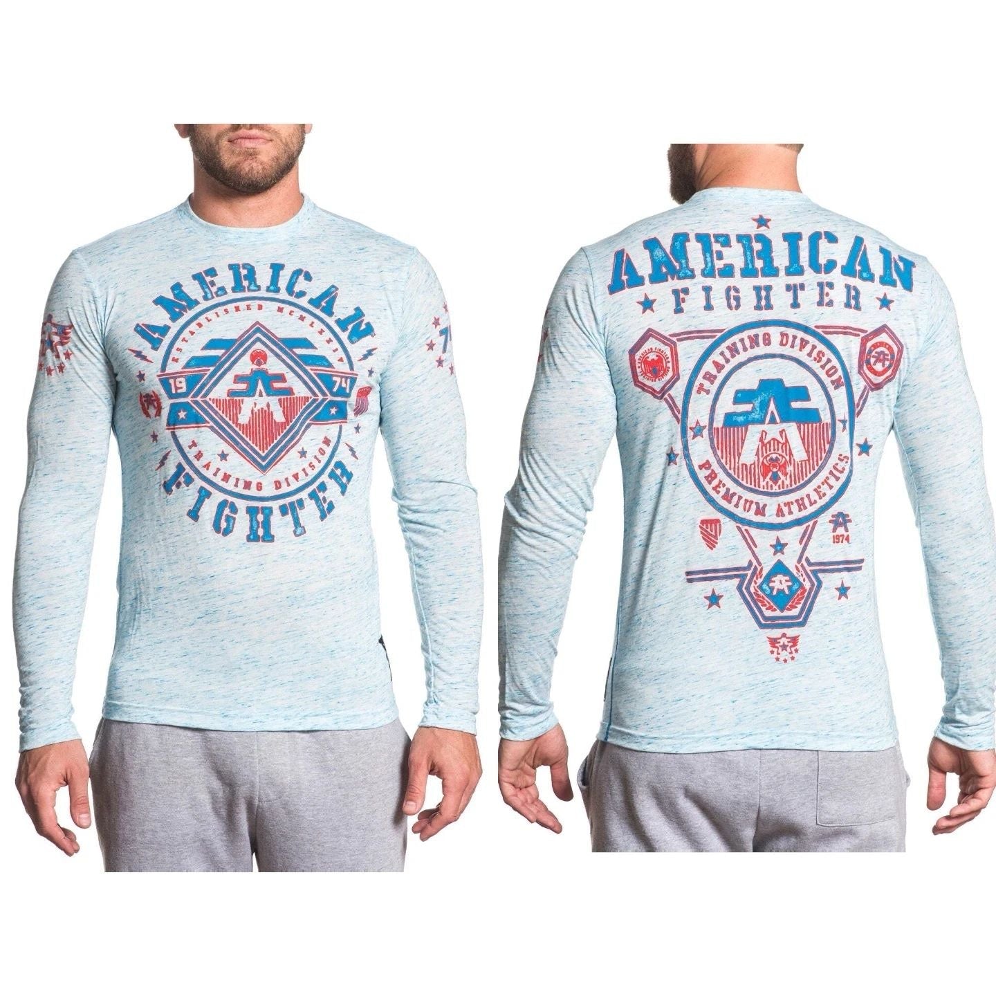AMERICAN FIGHTER Men's T-Shirt L/S CURTIS Athletic MMA * Unisex T-shirt, Sweatshirt, Hoodie, Long Sleeve Tee - T-Shirt, Sweatshirt, Hoodie