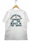 CASABLANCA 2025SS Beauty Of The World White Organic Cotton Crew Neck T-Shirt S Unisex T-shirt, Sweatshirt, Hoodie, Long Sleeve Tee - T-Shirt, Sweatshirt, Hoodie