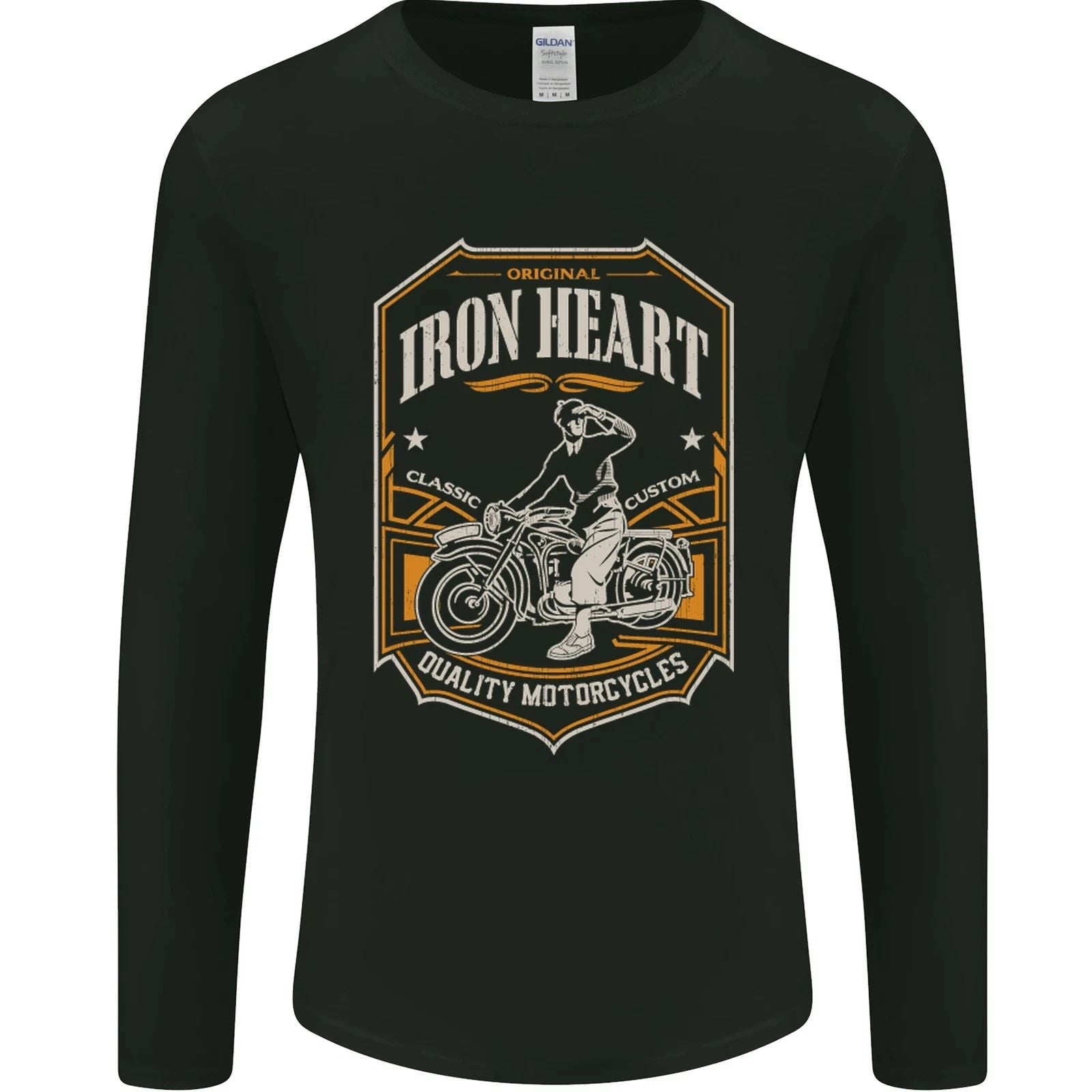 Iron Heart Biker Motorcycle Motorbike Mens Long Sleeve T-Shirt Unisex T-shirt, Sweatshirt, Hoodie, Long Sleeve Tee - T-Shirt, Sweatshirt, Hoodie