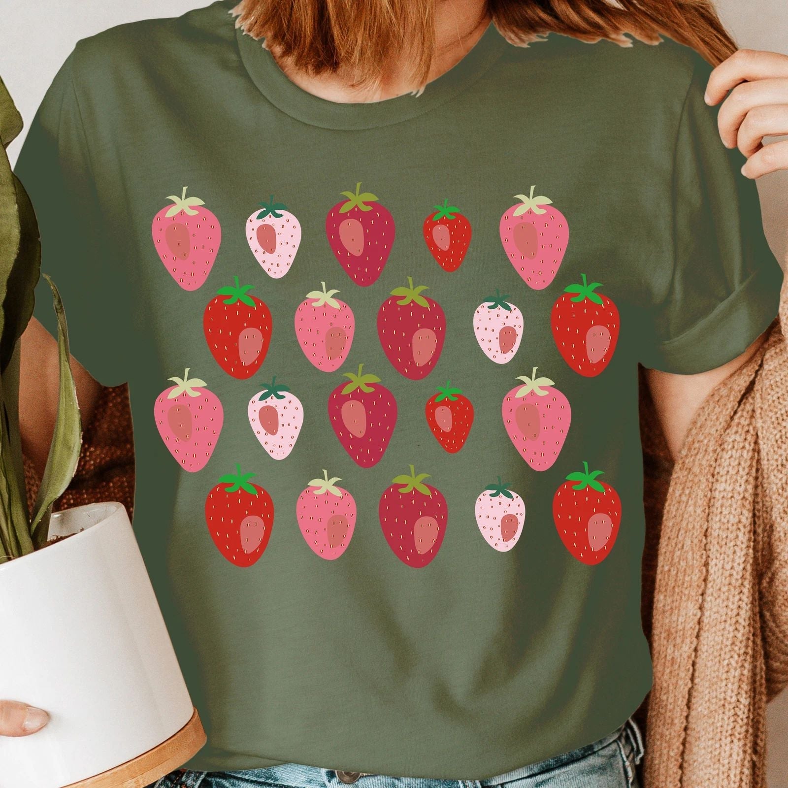 Strawberries Fruit Strawberry Plant Gardening Shirt Gardener Tee T-Shirt #GD Unisex T-shirt, Sweatshirt, Hoodie, Long Sleeve Tee - T-Shirt, Sweatshirt, Hoodie