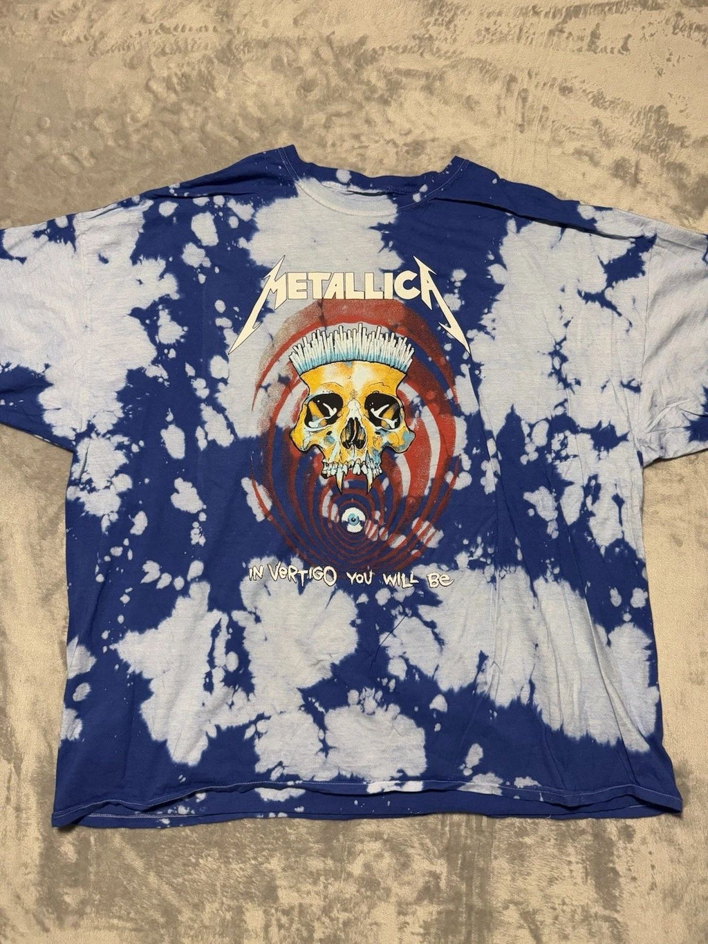 NWOT Metallica In Vertigo You Will Be Skull Tie Dye Graphic Shirt Blue SIZE 4XL Unisex T-shirt, Sweatshirt, Hoodie, Long Sleeve Tee - T-Shirt, Sweatshirt, Hoodie