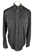 PULL&BEAR Black Long Sleeve Shirt size L Mens Regular Outdoors Outerwear Unisex T-shirt, Sweatshirt, Hoodie, Long Sleeve Tee - T-Shirt, Sweatshirt, Hoodie