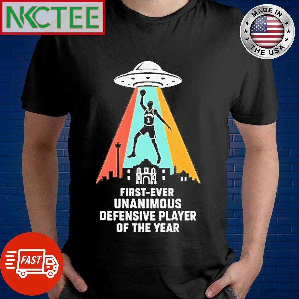 Victor Wembanyama UFO San Antonio Spurs Basketball First Ever Unanimous Defensive Player Of The Year shirt - T-Shirt, Sweatshirt, Hoodie